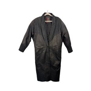 Womens G III Leather Trench Coat Black Size Small Western Grunge Gauth